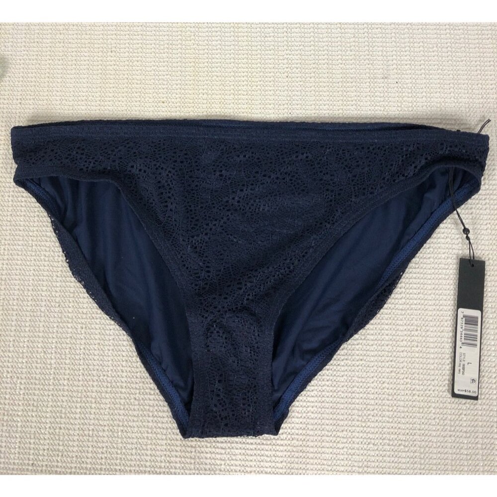 Ivanka Trump Bikini Bottom Women Size L Navy Blue Eyelet Lace New with Tags